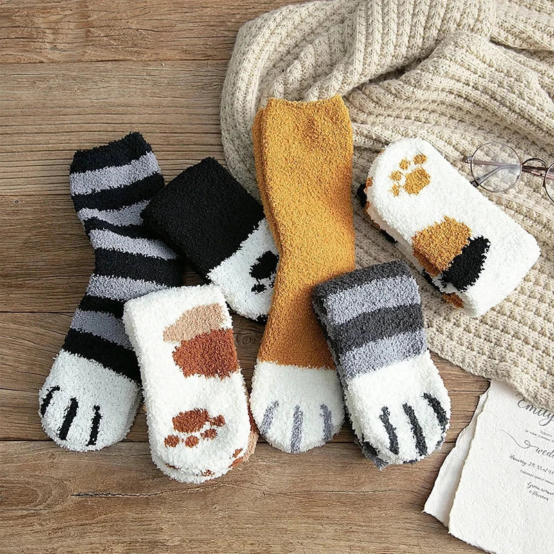 Plush Cat Paw Feet Cotton Socks - Socks from Dear Cece - Just £8.99! Shop now at Dear Cece