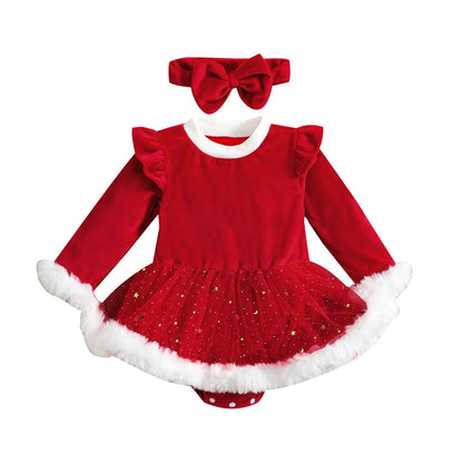 Christmas Red Velvet Baby Romper