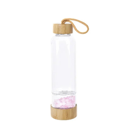 Natural Crystal Infused Bamboo Glass Water Bottle