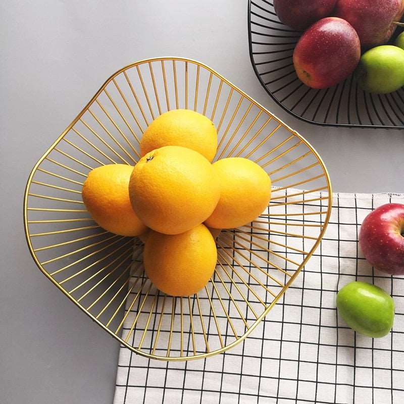 Geometric Metal Fruit Basket
