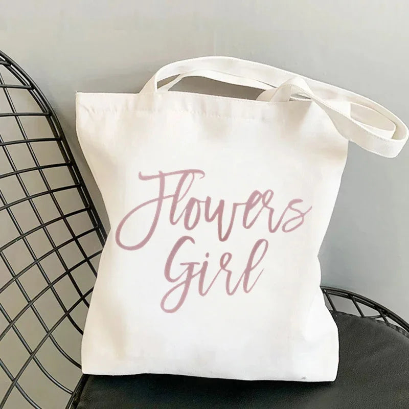 flowers girl wedding gift tote bag