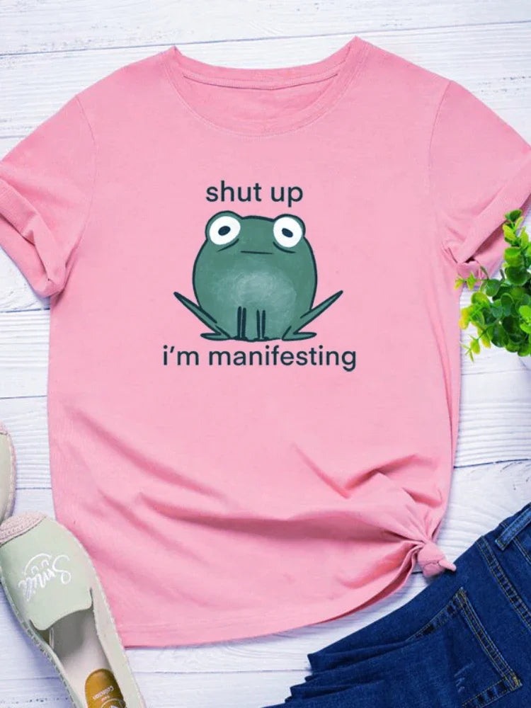 I'm Manifesting Frog Print Graphic T Shirt - T Shirts from Dear Cece - Just £14.99! Shop now at Dear Cece