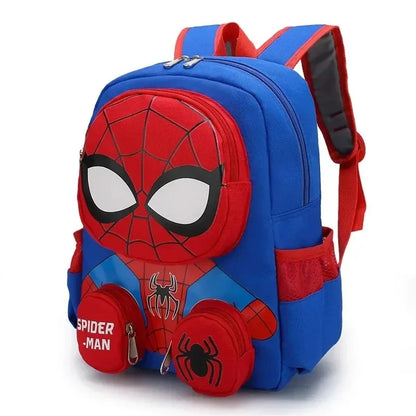 Spider-Man backpack with red and blue design on a white background