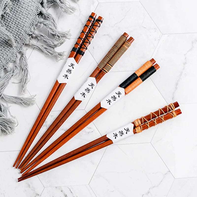 4 Pairs Traditional Japanese Wooden Chopsticks - Chopsticks from Dear Cece - Just £16.99! Shop now at Dear Cece