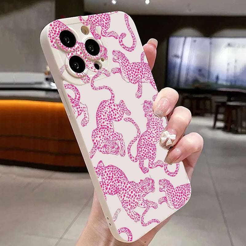 Pink Leopard Print Pattern iPhone Case