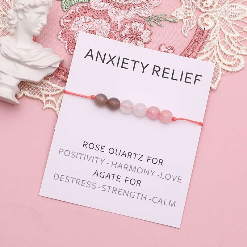 Anxiety Relief Healing Crystal Bracelet - Rose Quartz