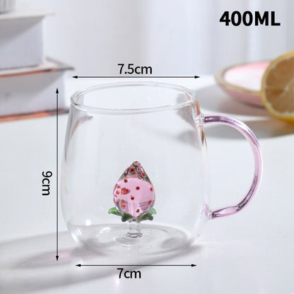 Blossoming Rose Pink 3D Flower Glass Mug - Mugs from Dear Cece - Just £12.99! Shop now at Dear Cece