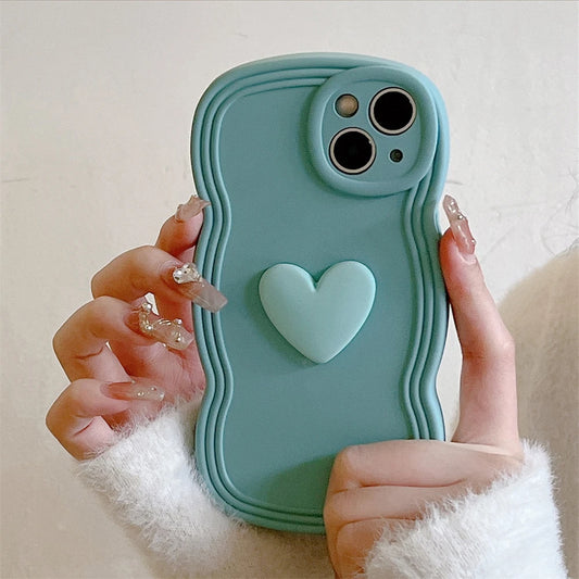 Wave Texture 3D Love Heart Soft iPhone Case - phone case from Dear Cece - Just £12.99! Shop now at Dear Cece