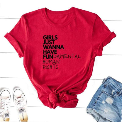 Girls Just Wanna Have Fundamental Human Rights T Shirt - T Shirts from Dear Cece - Just £16.99! Shop now at Dear Cece