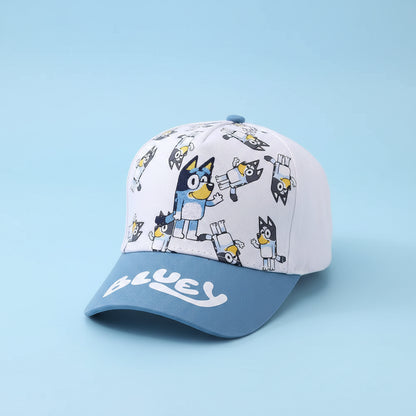 Children's cap with cartoon character design on a white surface