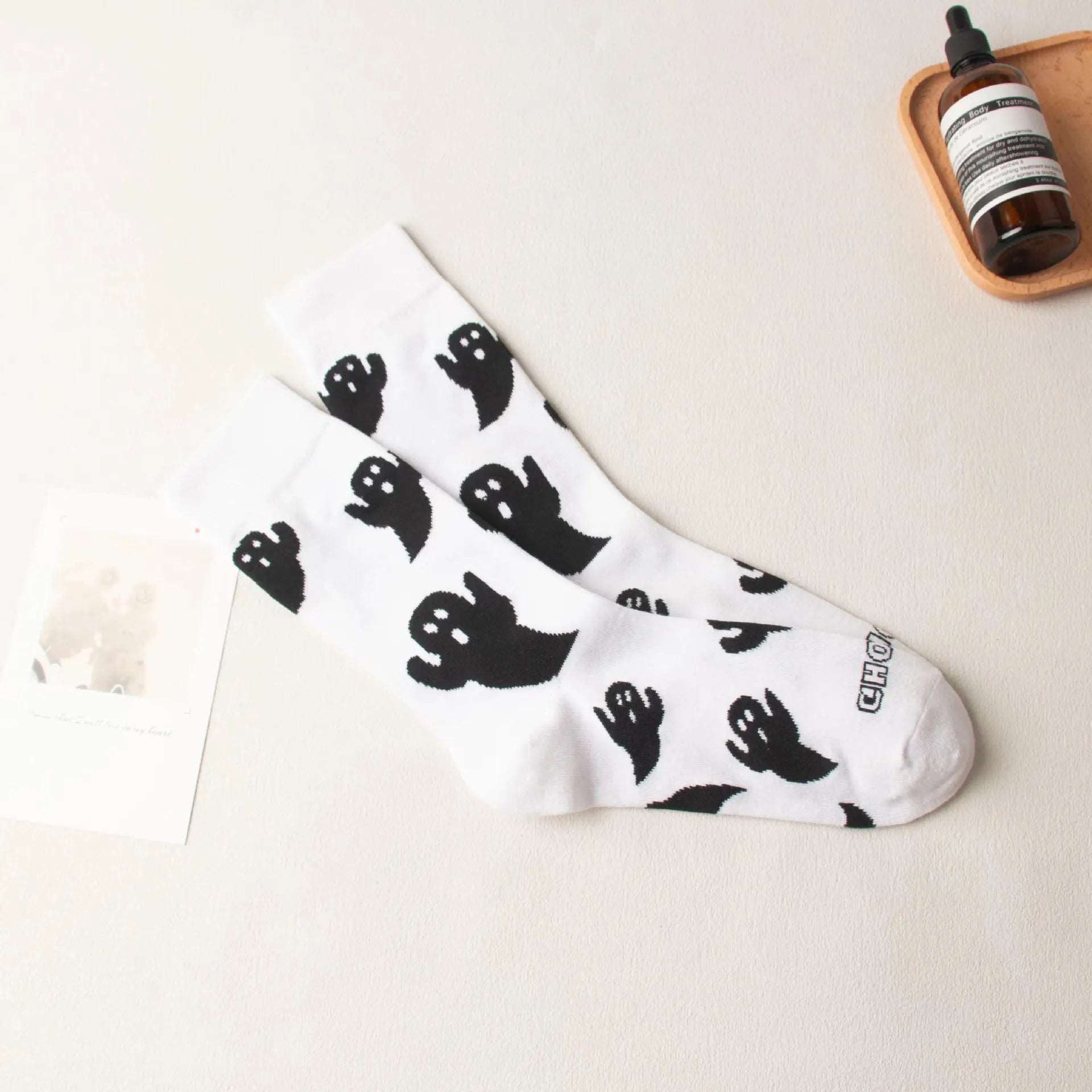 White halloween ghost socks