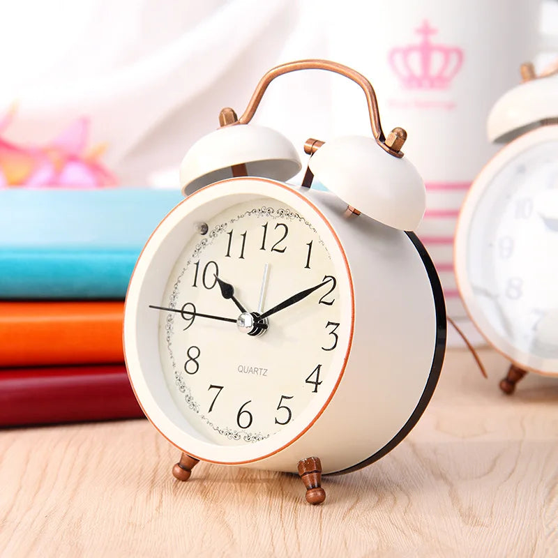 White Twin Bell Bedside Alarm Clock - Clocks from Dear Cece - Just £22.99! Shop now at Dear Cece