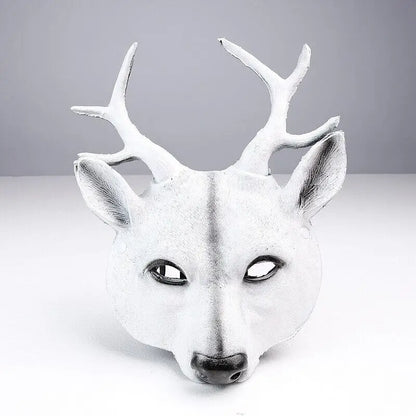 white Pagan Witch Animal Deer Halloween Mask