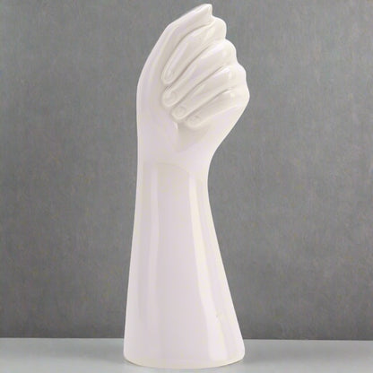 White Ceramic Hand Vase product shot