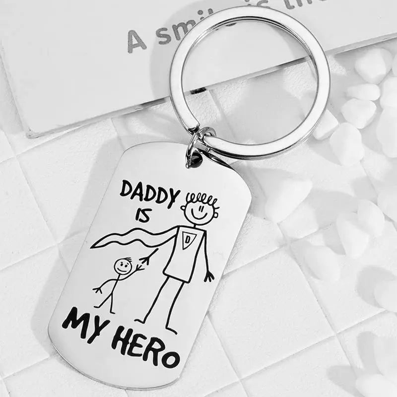 Daddy is my Hero Father's Day Keychain - Keychains from Dear Cece - Just £8.99! Shop now at Dear Cece