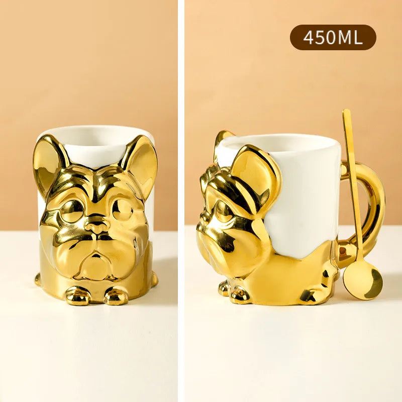 Gold Plated Dog Ceramic Mug - Mugs from Dear Cece - Just £22.99! Shop now at Dear Cece