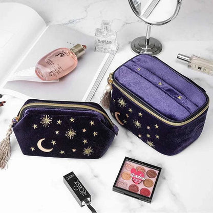 Navy Velvet Cosmic Cosmetic Bag - cosmetic bags from Dear Cece - Just £22.99! Shop now at Dear Cece