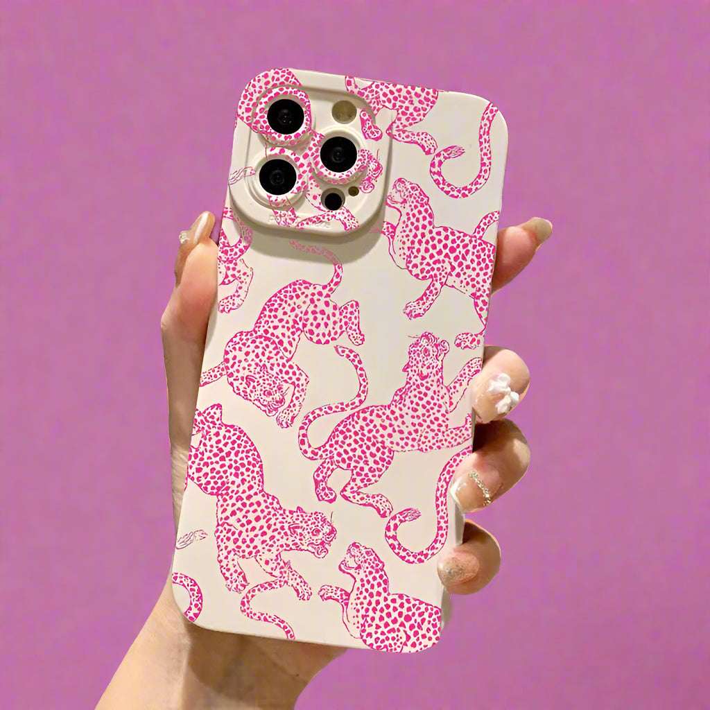 Pink Leopard Print Pattern iPhone Case