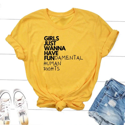 Girls Just Wanna Have Fundamental Human Rights T Shirt - T Shirts from Dear Cece - Just £16.99! Shop now at Dear Cece