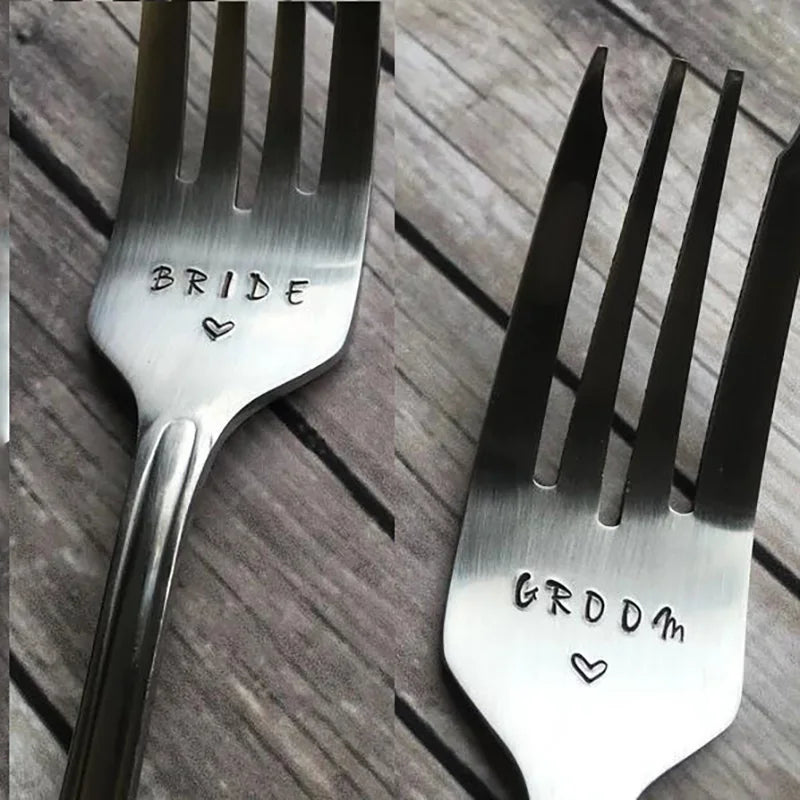 Bride and Groom Fork Cutlery Set - Cutlery from Dear Cece - Just £8.99! Shop now at Dear Cece