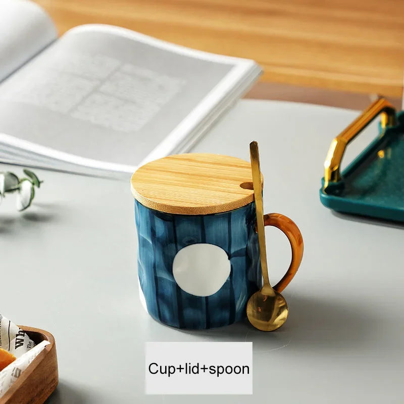 Handcrafted Japanese Ceramic Mug With Spoon & Lid -  from Dear Cece - Just £18.99! Shop now at Dear Cece