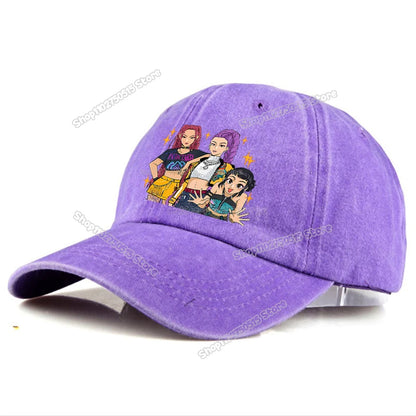 KPop Demon Hunters Retro Washed Baseball Cap