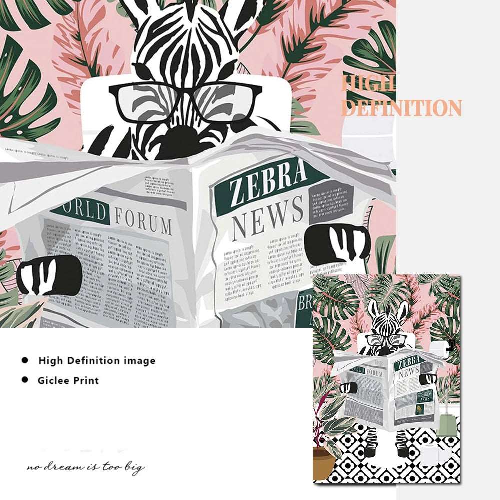 Bathroom Zebra Botanical Jungle Art Print - Wall Art from Dear Cece - Just £19.99! Shop now at Dear Cece
