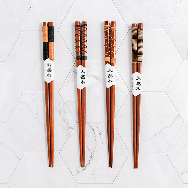 4 Pairs Traditional Japanese Wooden Chopsticks - Chopsticks from Dear Cece - Just £16.99! Shop now at Dear Cece