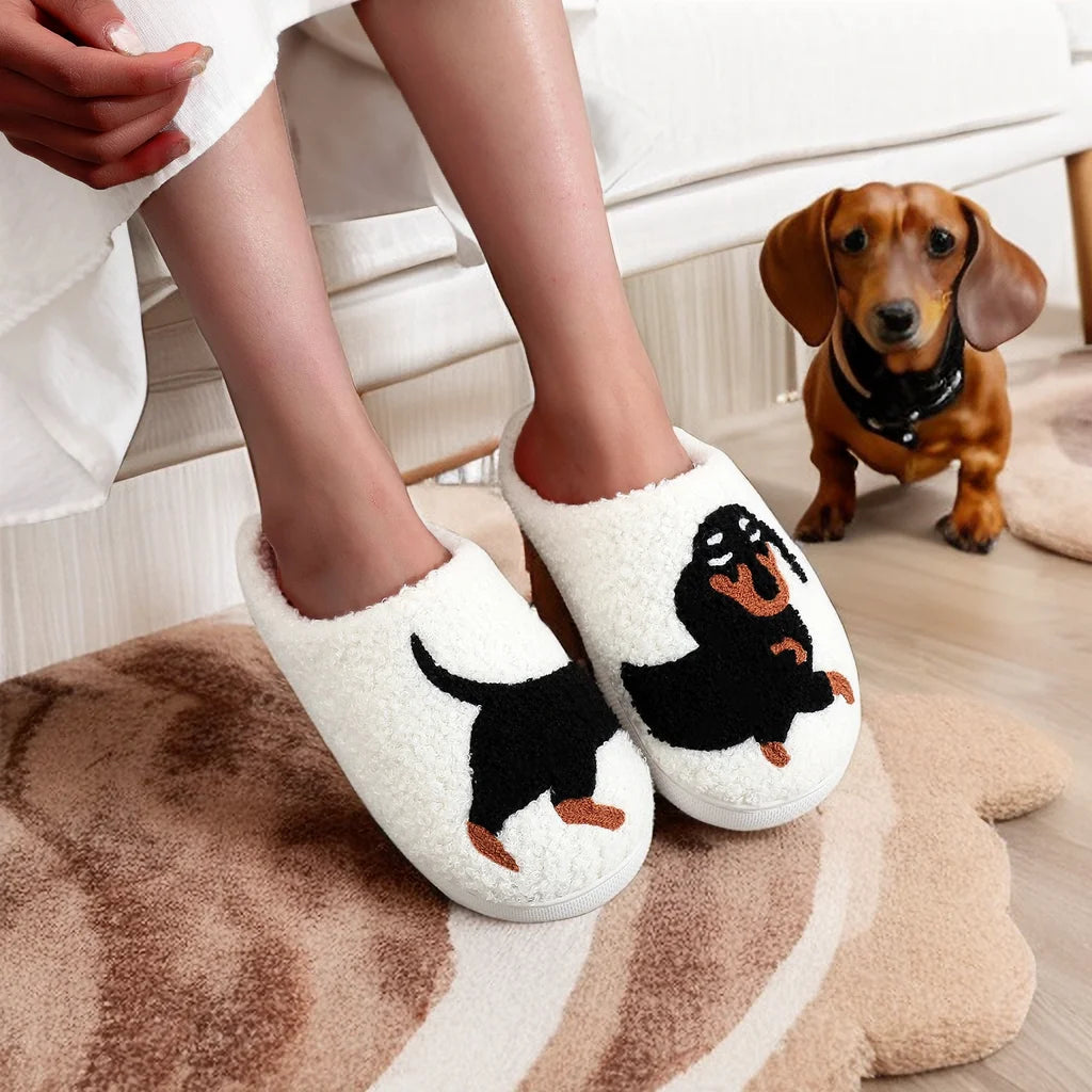 model wearing slippers