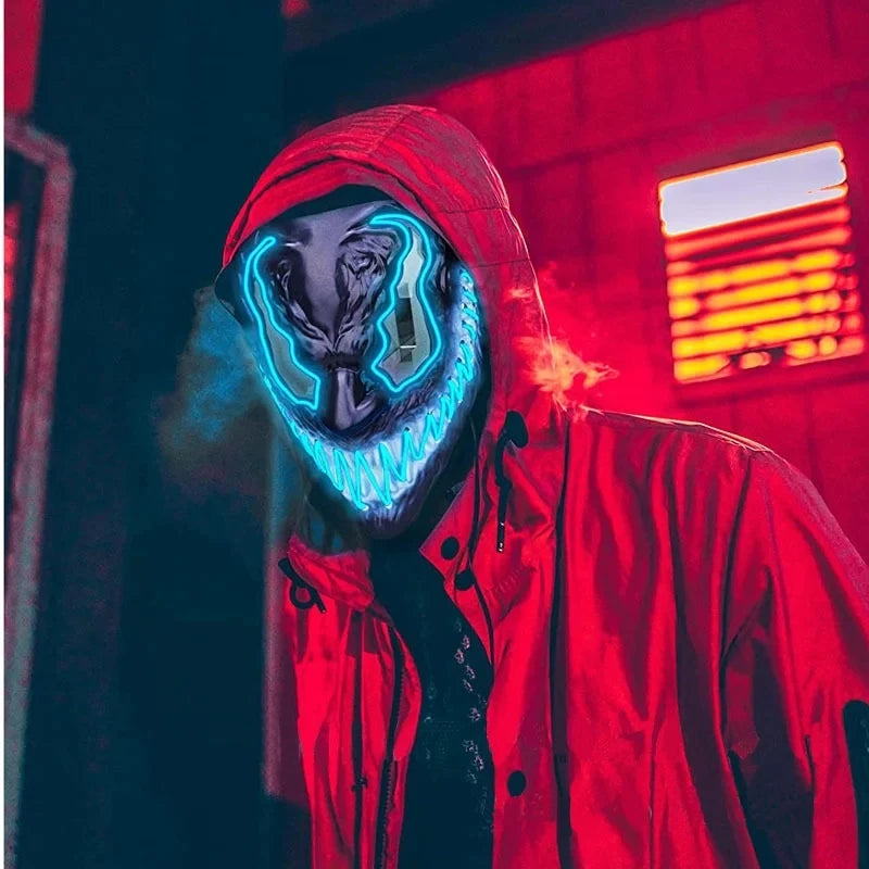 male wearing blue mask