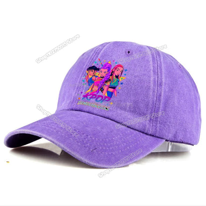 KPop Demon Hunters Retro Washed Baseball Cap