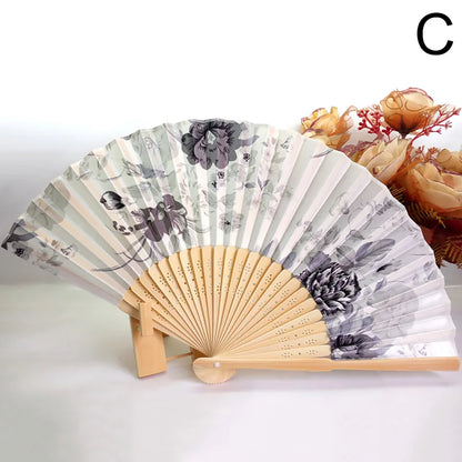 Vintage Chinese Silk Folding Bamboo Fan - Fan from Dear Cece - Just £9.99! Shop now at Dear Cece