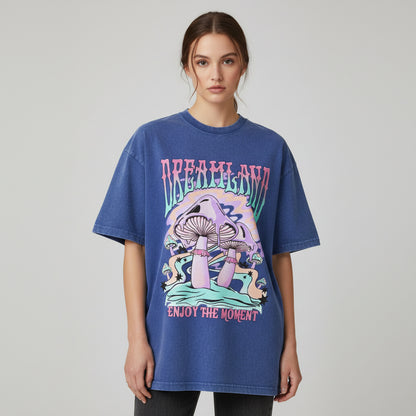 Magic Mushroom Dreamland Enjoy The Moment Graphic T Shirt