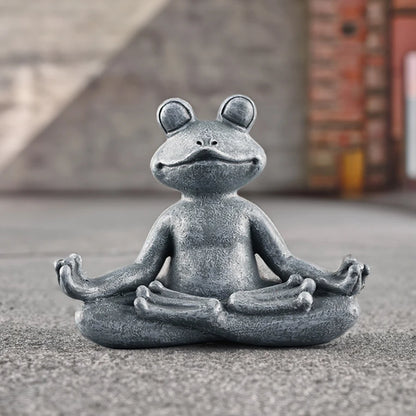 silver pose Meditating Yoga Frog Decoration