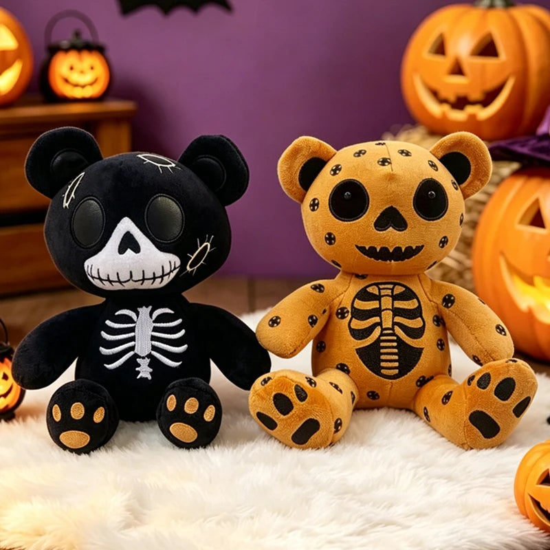Skeleton Bear Plush Toy | Gothic Skull Teddy Halloween Collectible