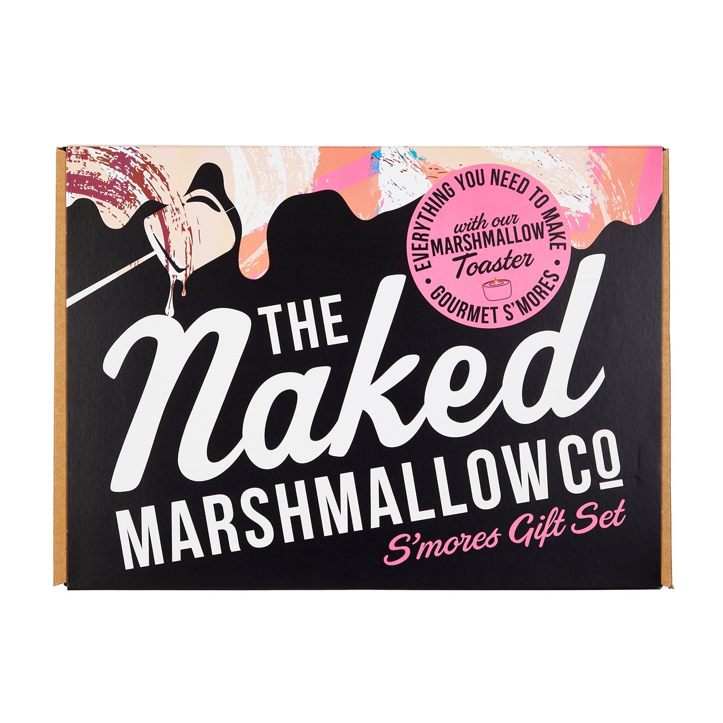 Naked Marshmallow Co. S'mores gift set packaging on a white background