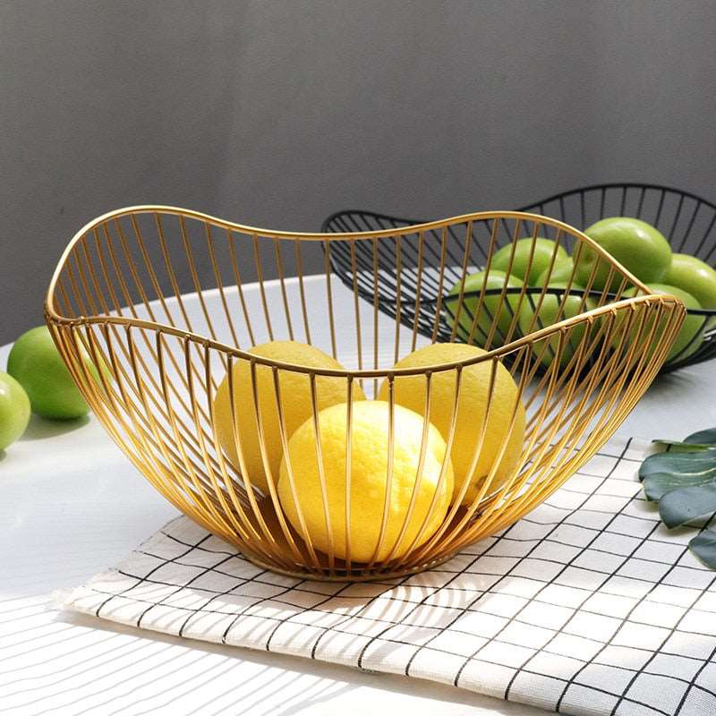 Geometric Metal Fruit Basket