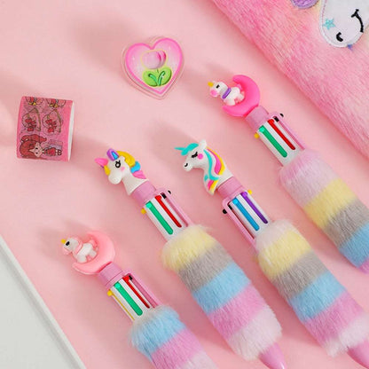 2PCS 6 Colour Fluffy Unicorn Ball-point Pen - Pens from Dear Cece - Just £7.99! Shop now at Dear Cece