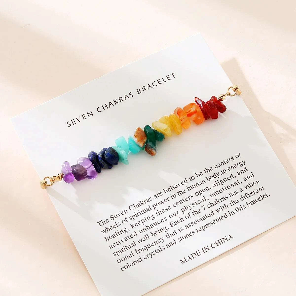 Natural Stone Seven Chakra Bracelet - Bracelets from Dear Cece - Just £7.99! Shop now at Dear Cece