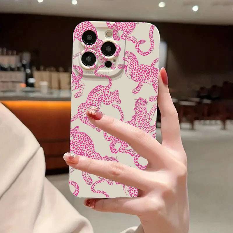 Pink Leopard Print Pattern iPhone Case