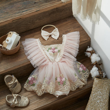 New Baby Girl Dusty Pink Floral Romper