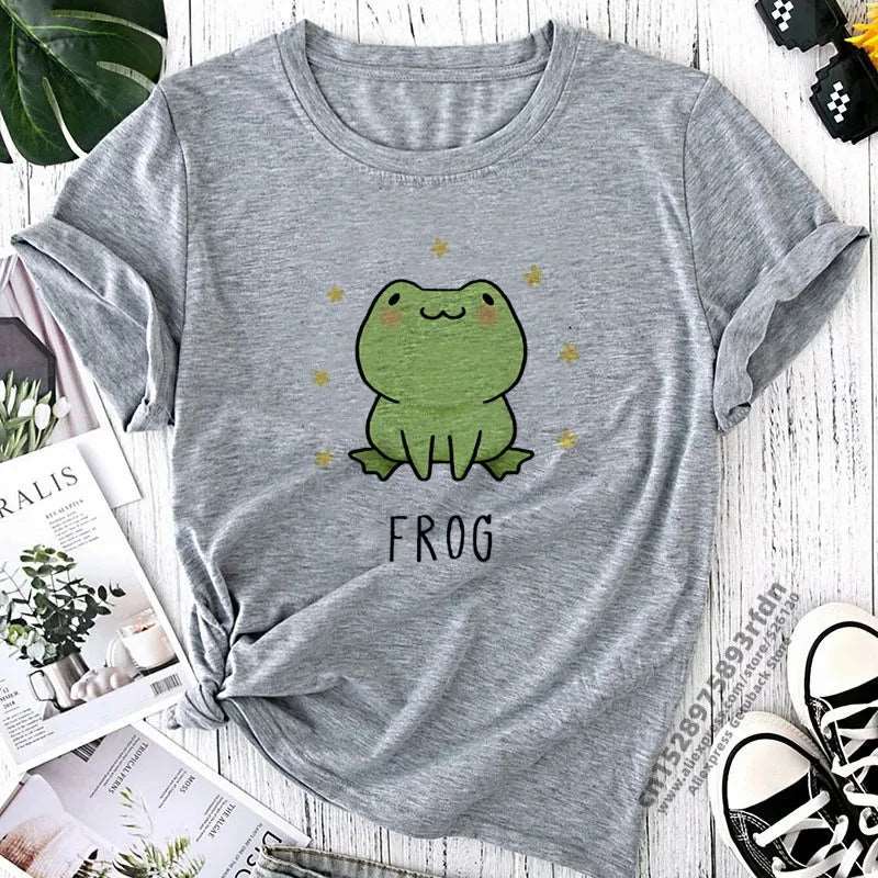 Cartoon Cute Frog Print T Shirt - T Shirts from Dear Cece - Just £14.99! Shop now at Dear Cece