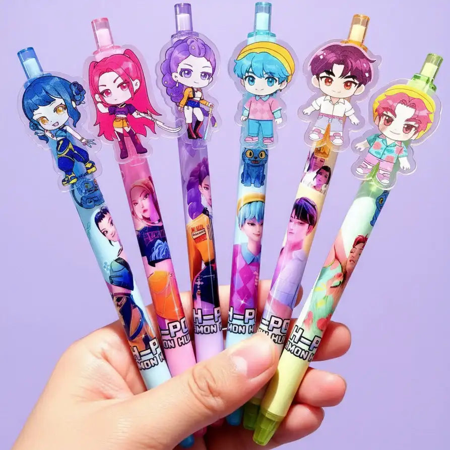 Kpop Demon Hunters Ballpoint Pen Set -  6 Pieces