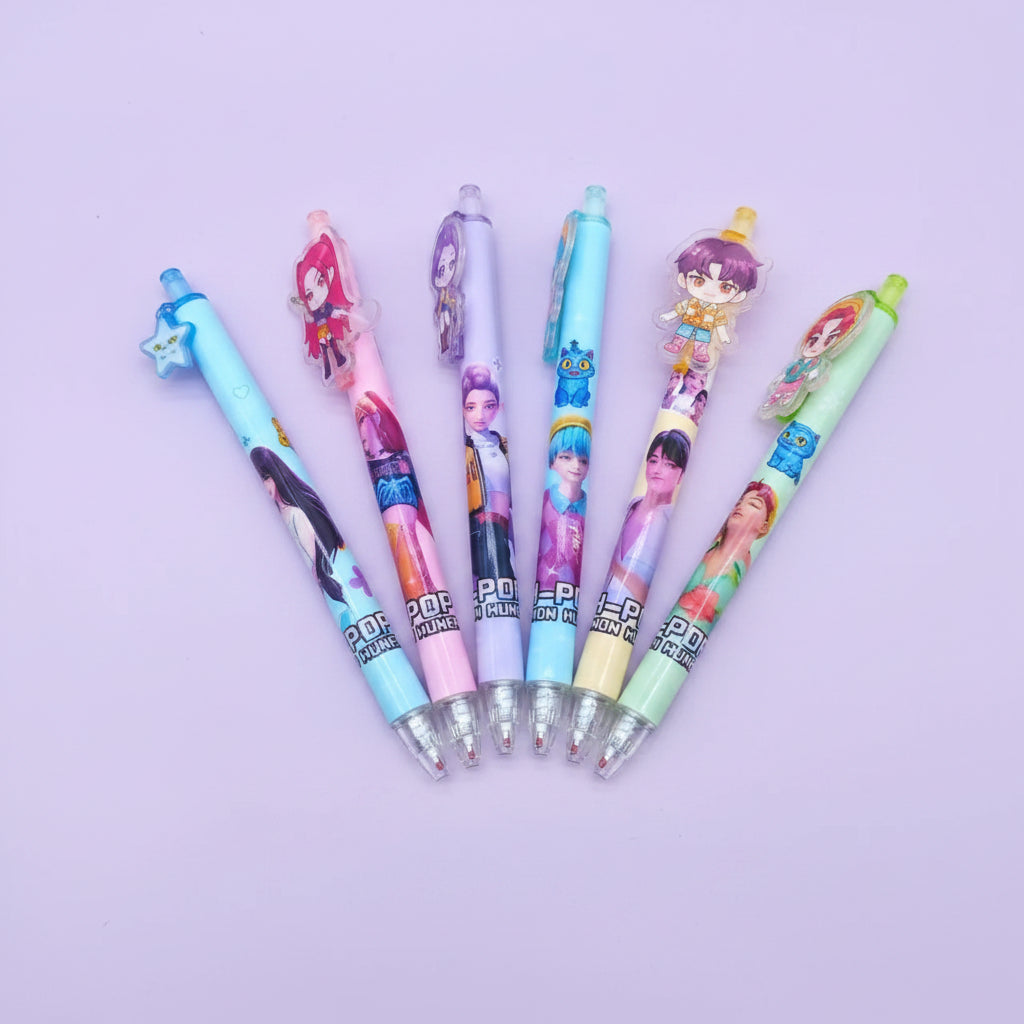 6 piece kpop gel pens