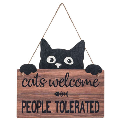 Cats Welcome People Tolerated Hanging Wall Art - Wall Art from Dear Cece - Just £12.99! Shop now at Dear Cece