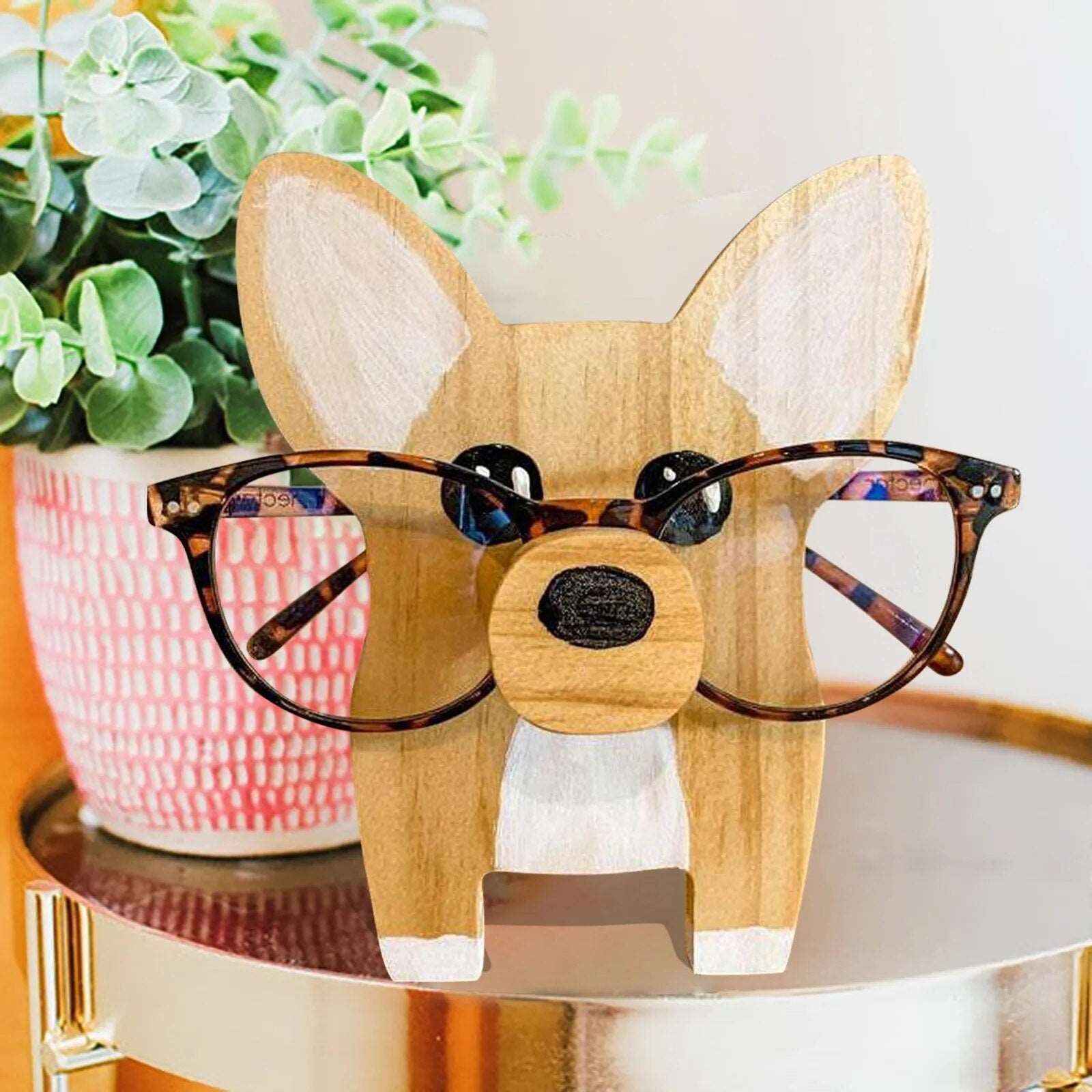 Corgi Wooden Dog Glasses Holder Stand