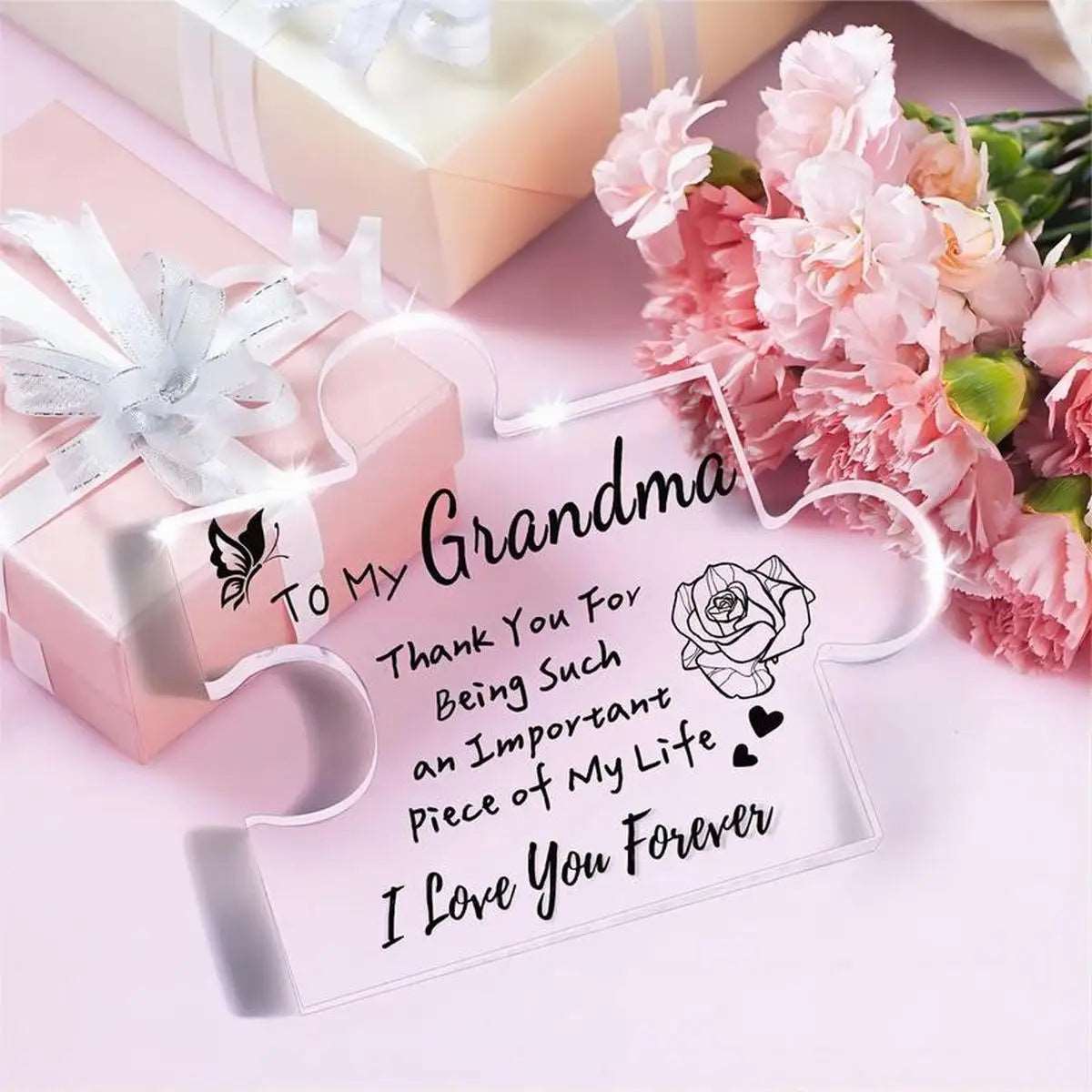 Carved Acrylic Puzzle Piece Plaque Grandma Gift - Home Decor from Dear Cece - Just £12.99! Shop now at Dear Cece