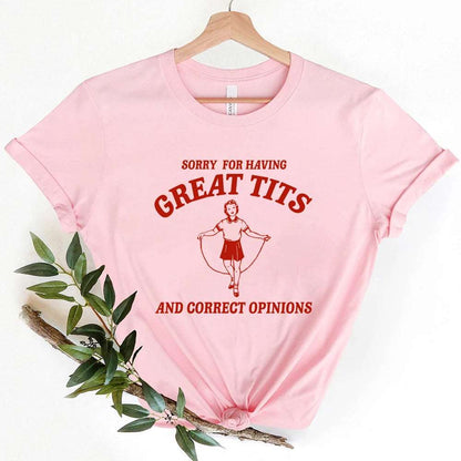 Great Tits, Correct Opinions Womens T-Shirt - T Shirts from Dear Cece - Just £17.99! Shop now at Dear Cece