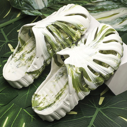 Monstera Cheese Plant Sliders - slippers from Dear Cece - Just £24.99! Shop now at Dear Cece