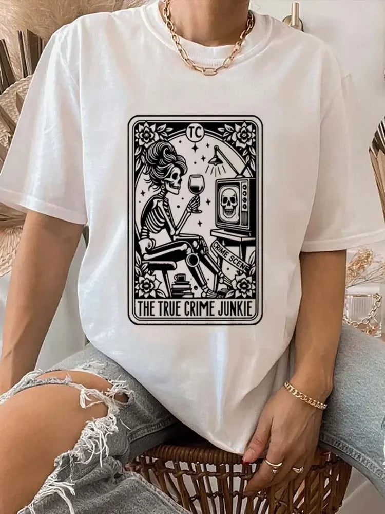 True Crime Junkie Tarot Card Print T-shirt - T Shirts from Dear Cece - Just £17.99! Shop now at Dear Cece
